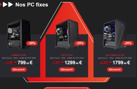 Grosbill : 3 PC Gamer à prix fou (799€ = RTX 3060 / 1299€ = RTX 3070 / 1799€ = RTX 3080)