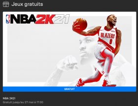 L&#039;Epic Store offre NBA 2K21