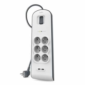 Multiprise Belkin parafoudre - 6 prises et 2 ports USB : 21.99€ au lieu de 34.99€