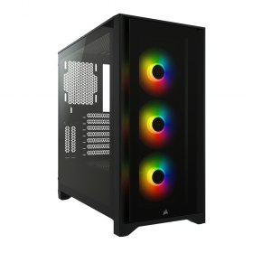 Boitier PC Corsair iCUE 4000X RGB - 3 Ventilateurs RGB 120mm Inclus, Verre Trempé, Noir à 104,99€