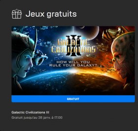 Jeux gratuit Epic Store : Galactic Civilizations III